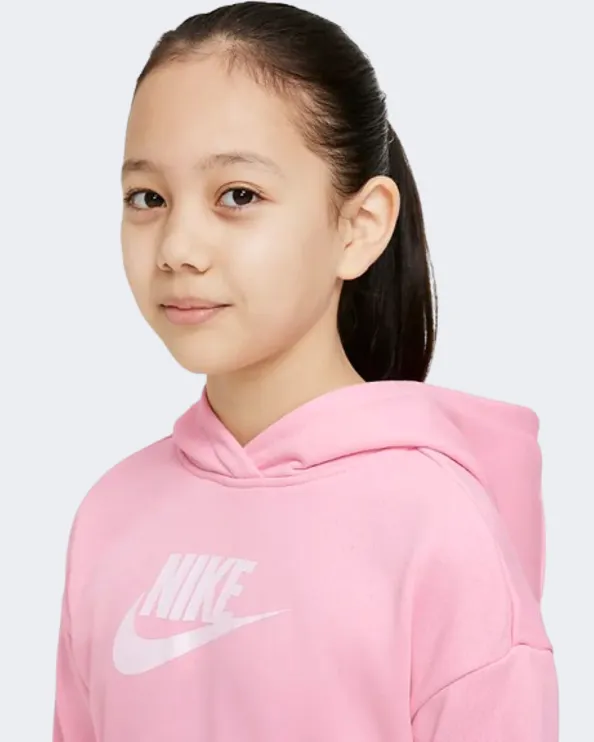 Nike Sportswear Club Girls Lifestyle Hoody Pink Dc7210-690