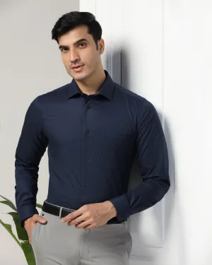 Non Iron Formal Navy Textured Shirt - P31