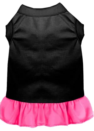 Plain Dress Black With Bright Pink Med (12)