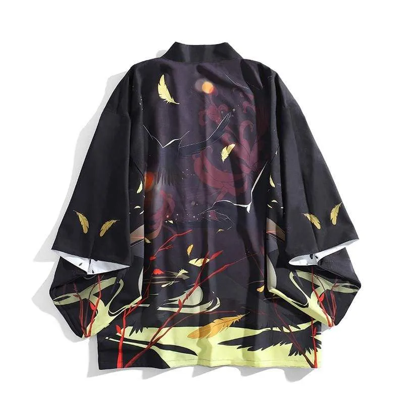 Reversible Day and Night Raven Haori