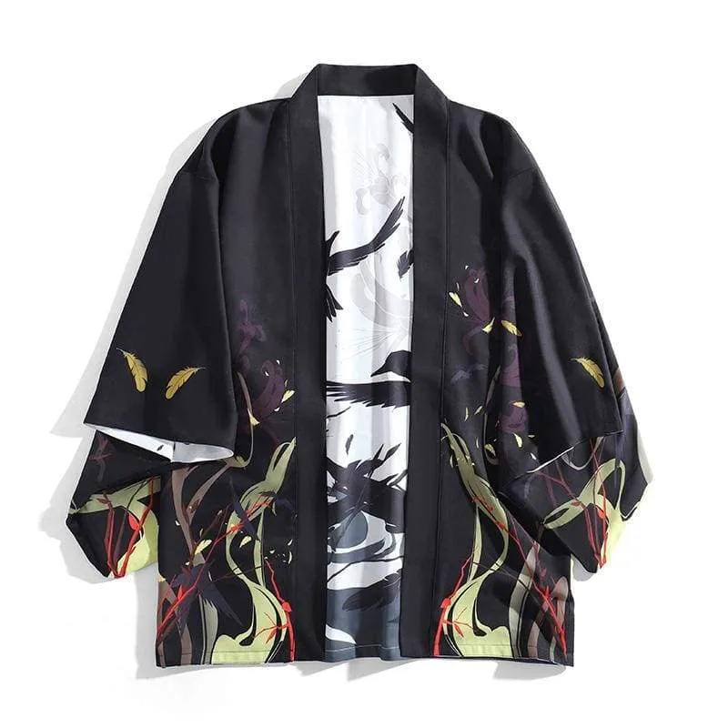 Reversible Day and Night Raven Haori