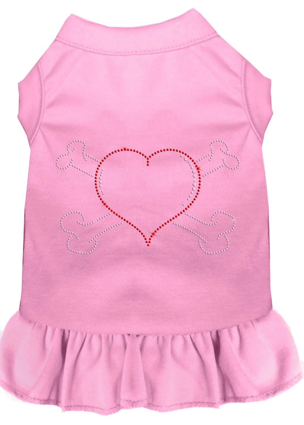 Rhinestone Heart And Crossbones Dress Light Pink Sm (10)