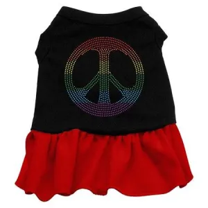 Rhinestone Rainbow Peace Dress Black with Red Sm (10)