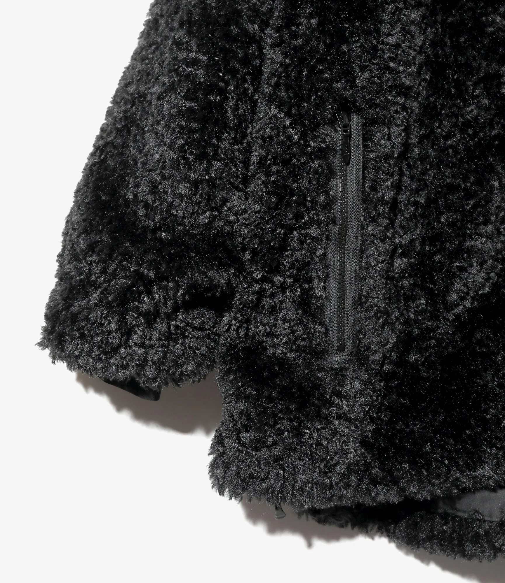 SC Fur Jacket – Black Poly Curly Fur