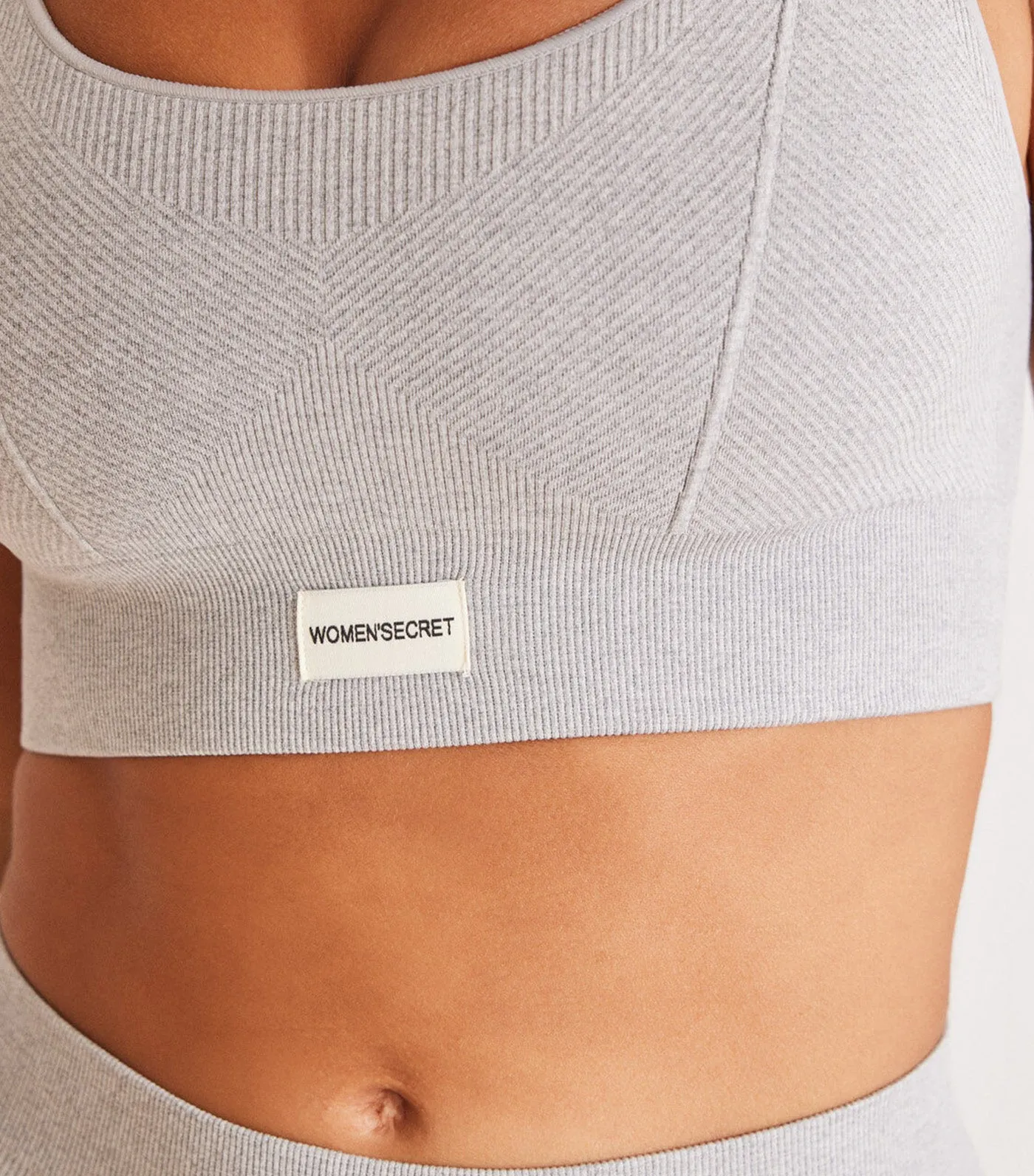 Seamless Gray Ribbed Crop Top