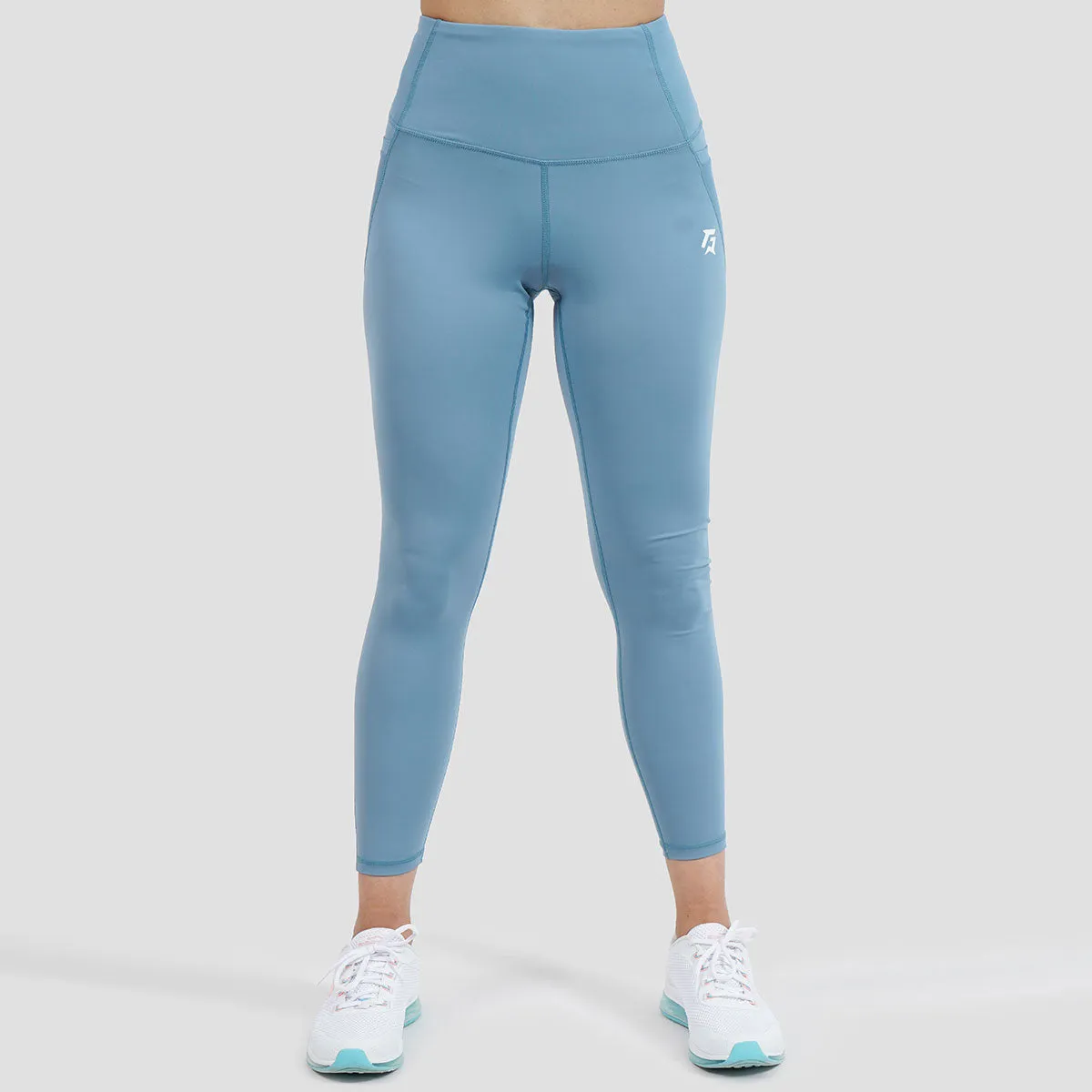 Side Mesh Fitness Leggings (Blue)