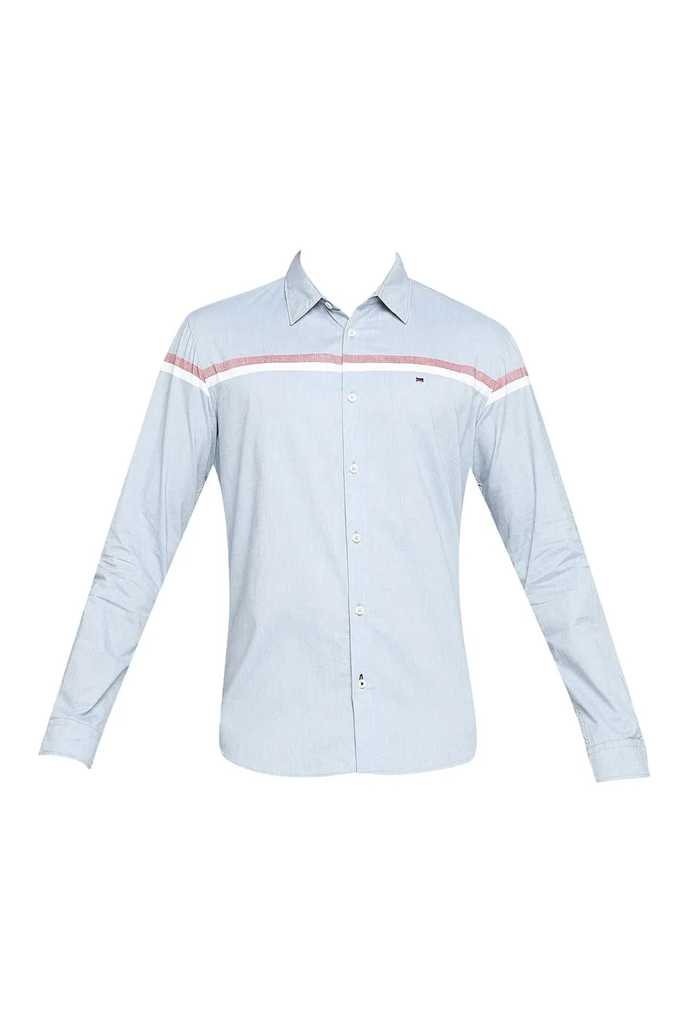 Slim Fit Cotton Oxford Weft Engineering Stripe Shirt