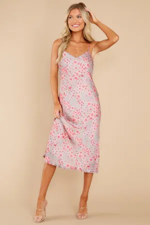 Smooth Things Over Pink Floral Print Midi Dress