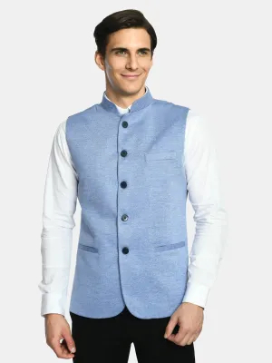 Solid Herringbone Festive Wear Nehru Jacket