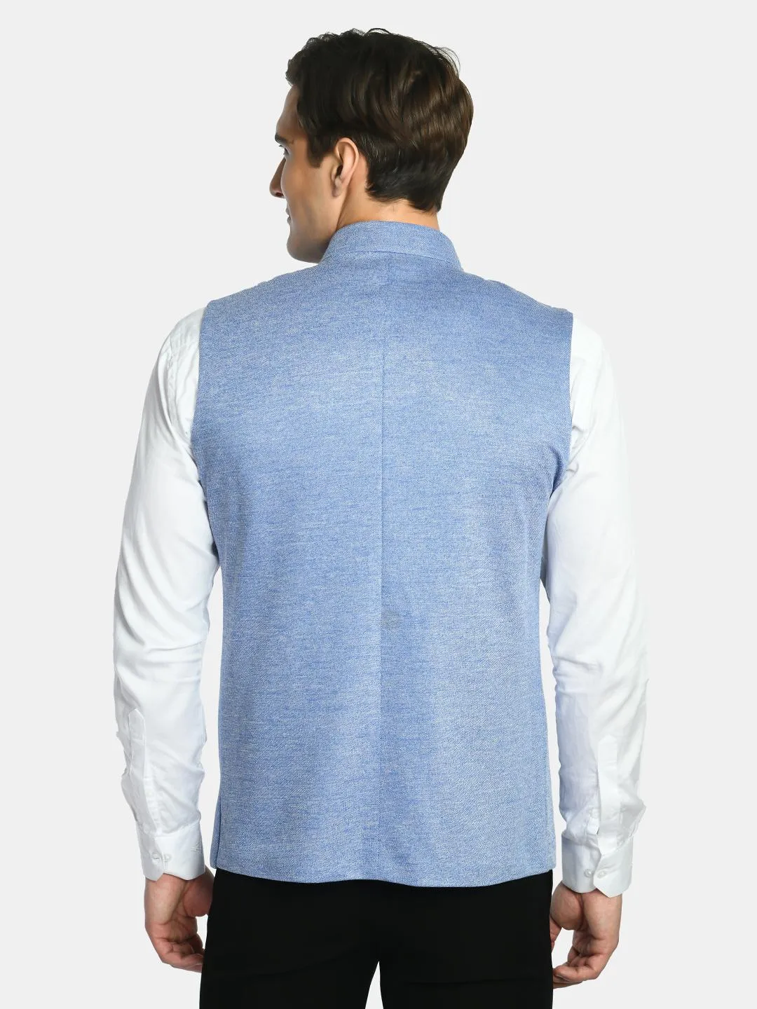 Solid Herringbone Festive Wear Nehru Jacket