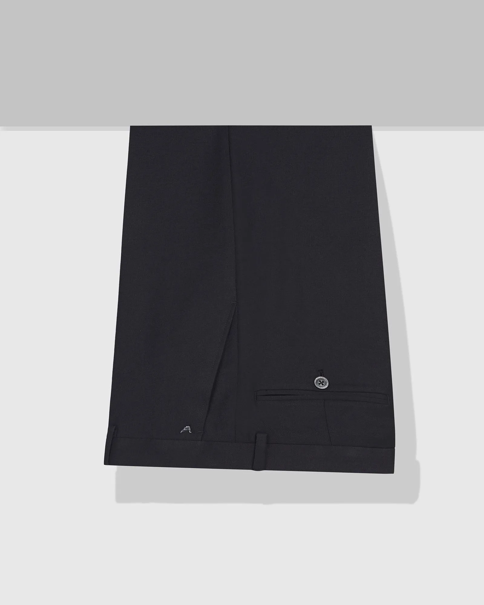 Straight B-90 Formal Black Solid Trouser - Himalayan