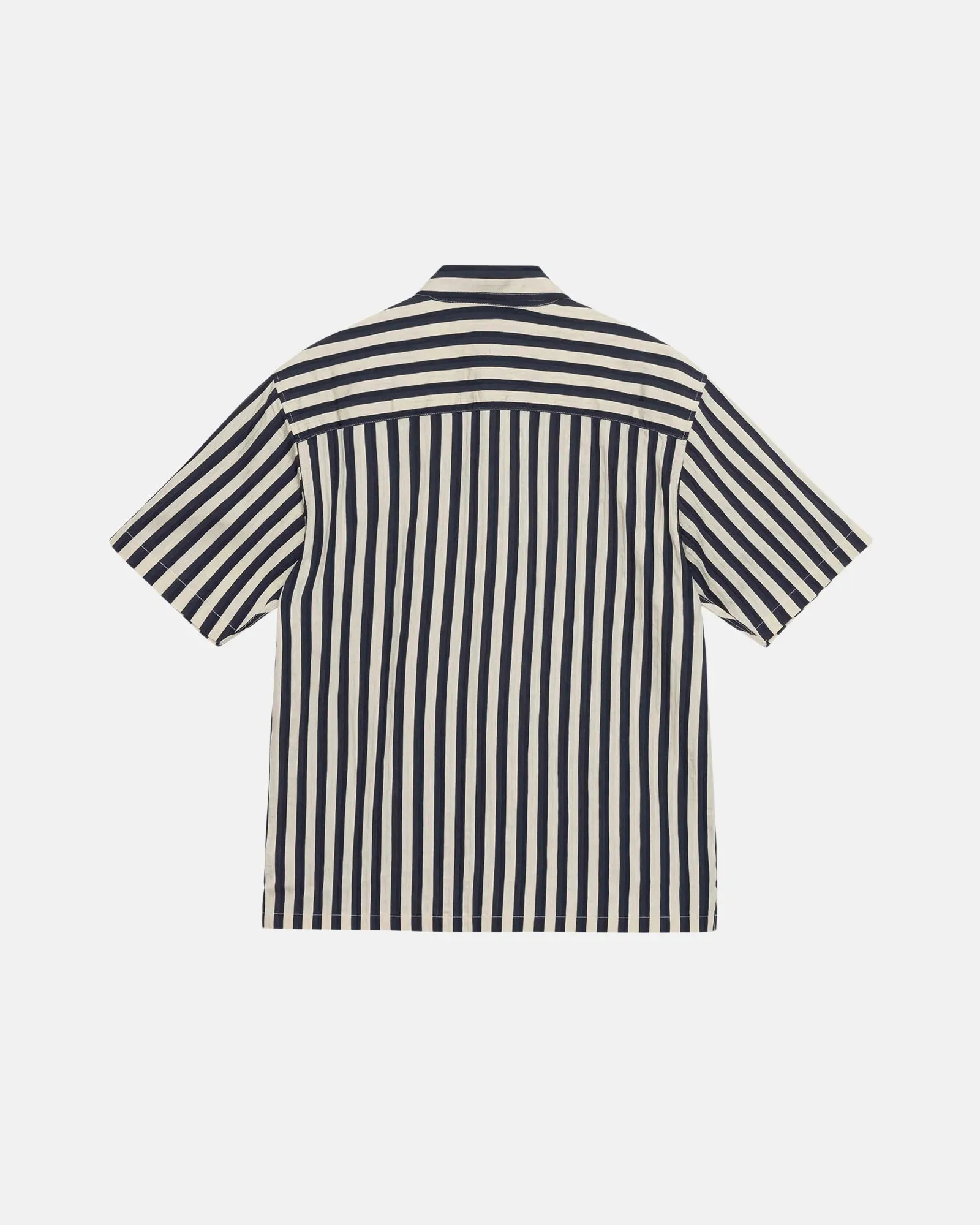 Stüssy Boxy Flat Hem Stripe Shirt Navy