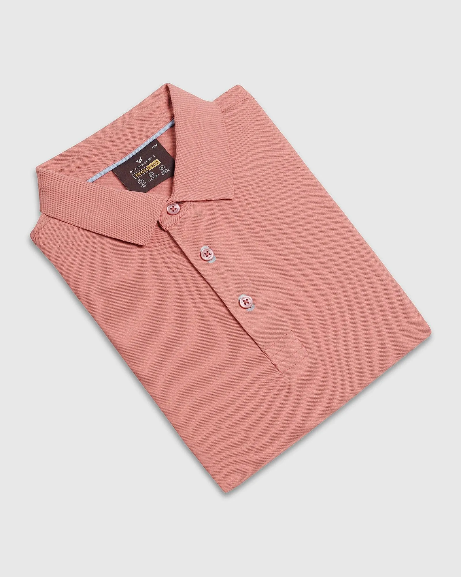 TechPro Polo Pink Solid T-Shirt - Carol