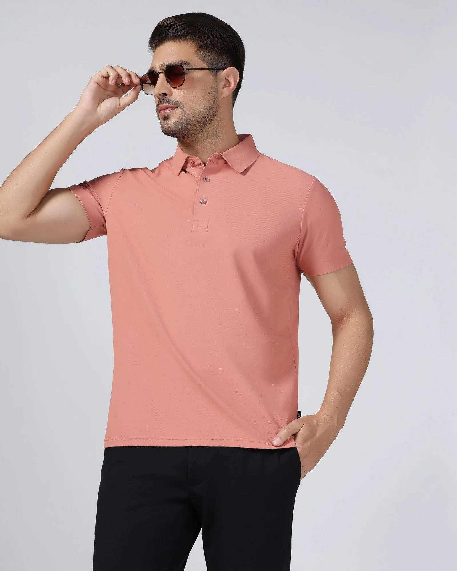 TechPro Polo Pink Solid T-Shirt - Carol