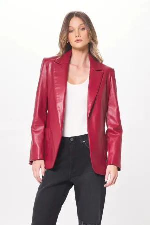 Vintage Havana- Faux Leather Blazer