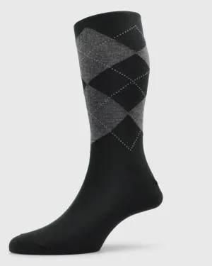 VISCONTI A.SRGYLE TEXTURED CHARCOAL SOCKS