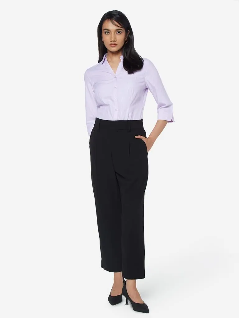 Wardrobe Lilac Striped Formal Shirt