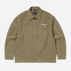 Washed Corduroy Zip Jacket - Khaki