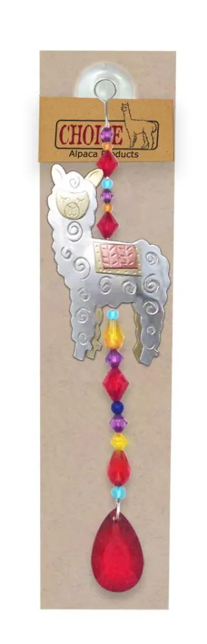 Whimsical Alpaca Suncatcher