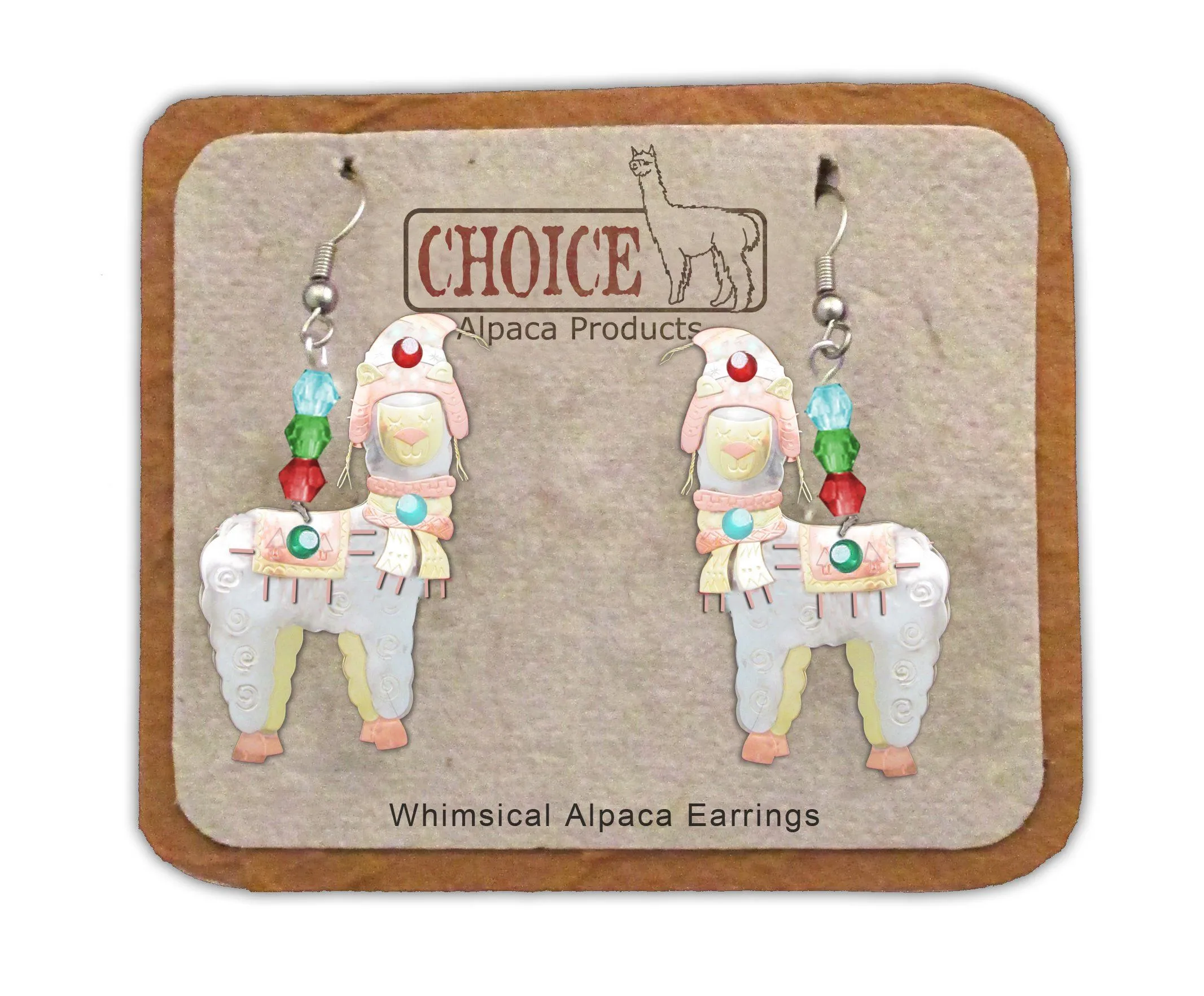 Whimsical Christmas Alpaca Earrings