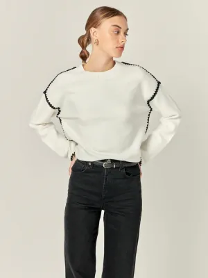 Whipstitch Long Sleeve Sweater