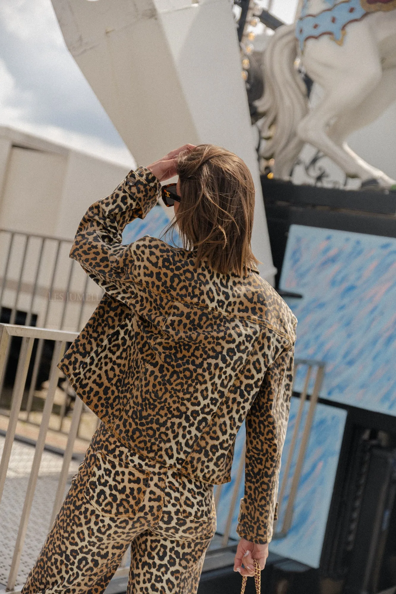 YASLeonora LS denim jacket leopard