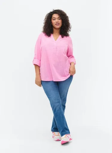 Zizzi Anna Blouse in Pink